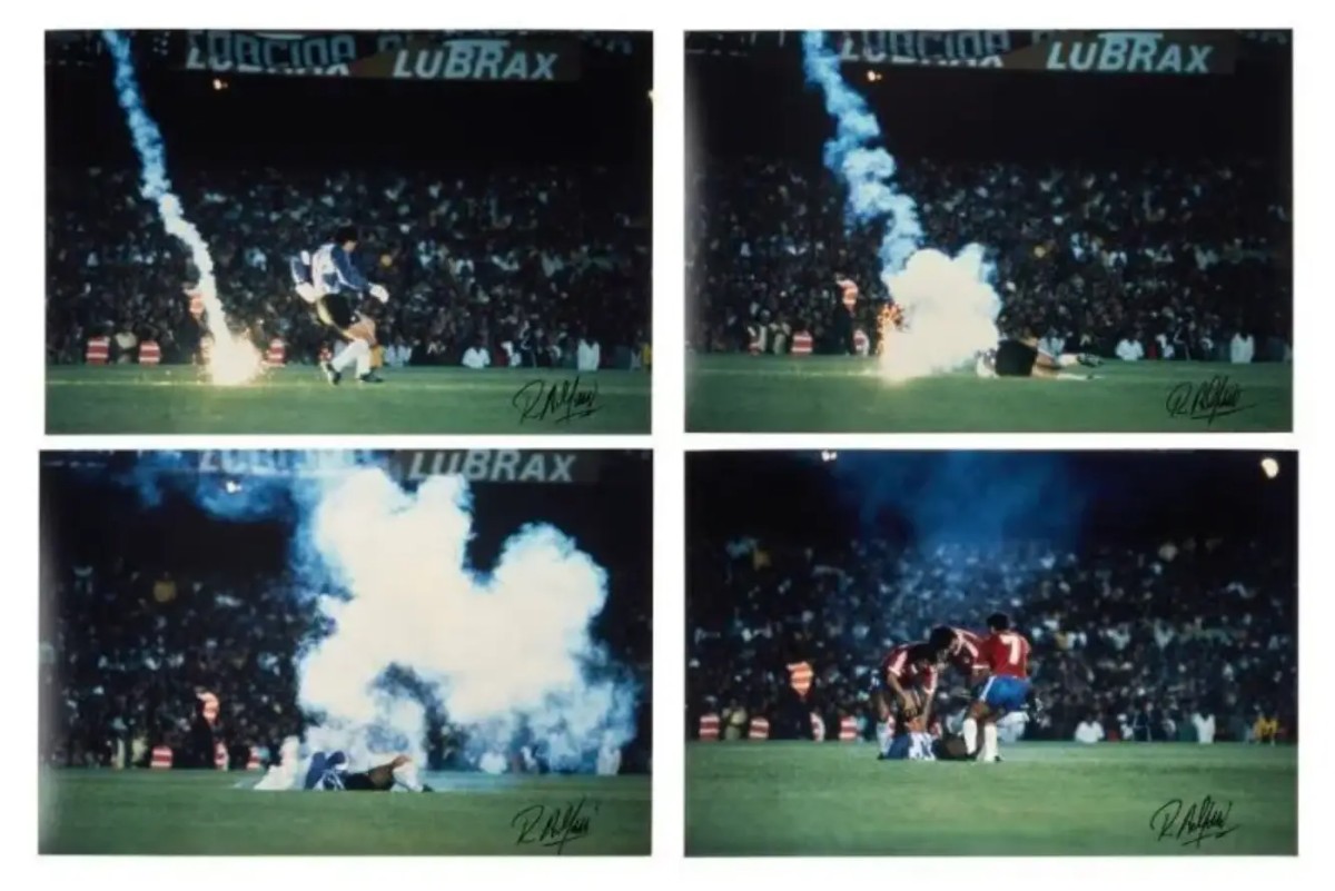 足球场上的阴谋!用藏好的刀片割伤自己!